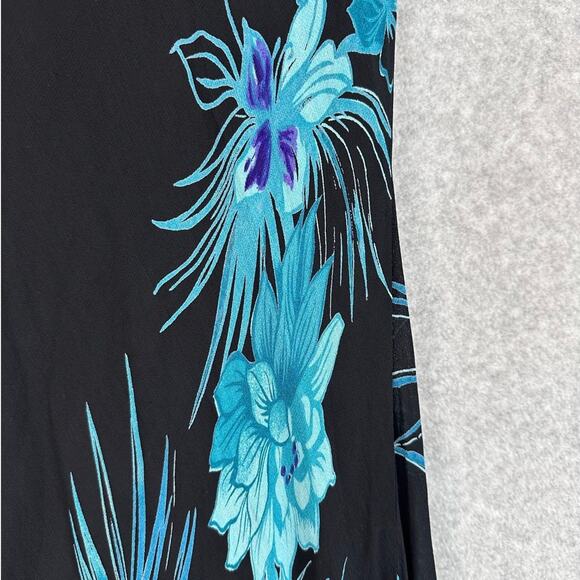 Eva Blue Plus Dress Size 18 Black Blue Tropical Beaded Midi Y2K Whimsygoth Fairy - Picture 8 of 11